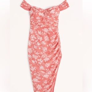 Abercrombie & Fitch | Off-the-Shoulder Ruched Midi Dress | XSP